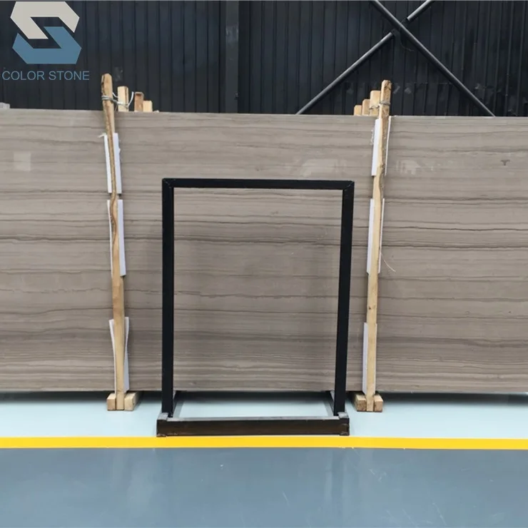 Cheapest Wooden Marble Slab Gray Wood Athens Grey For stairs and risers