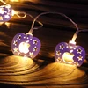 Good Stability hollow out design metal ball warm light battery powered led christmas lights