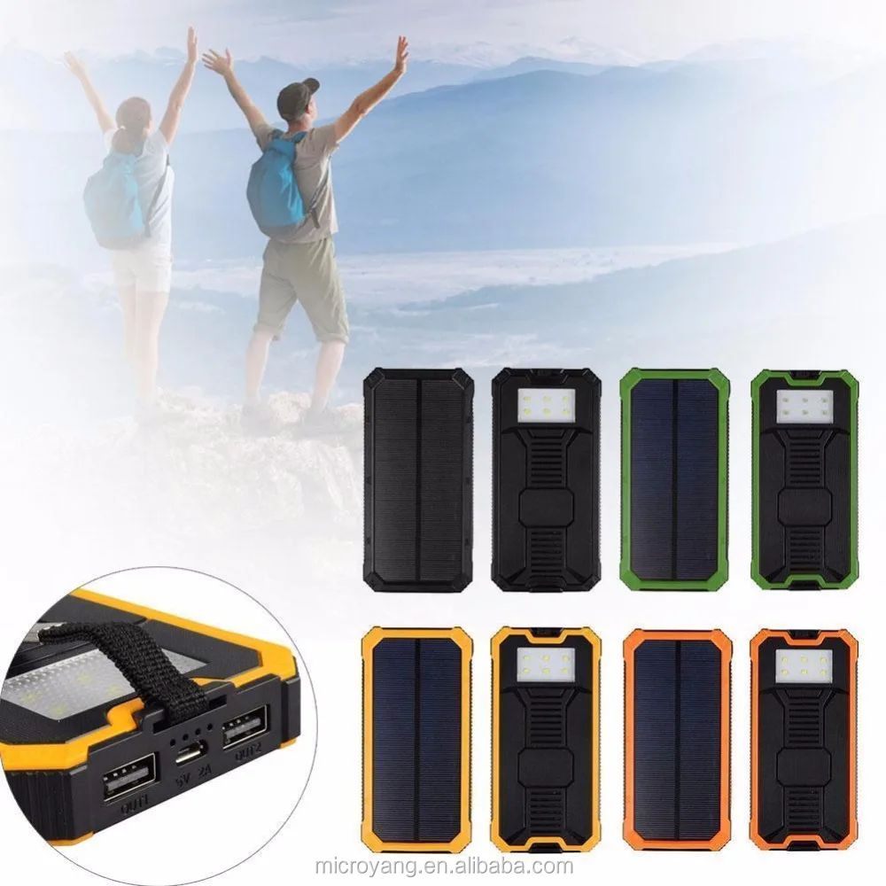 generic portable 2 usbs in 1 external solar power bank battery