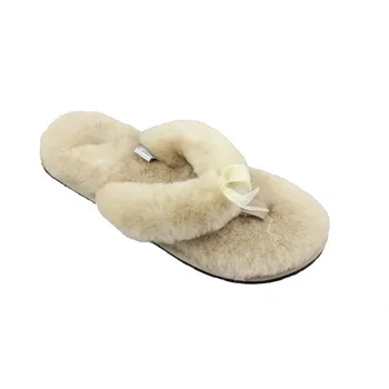 Ladies Sheepskin Fur Lined Flip Flop Slippers - Buy Flip Flop Slipper ...