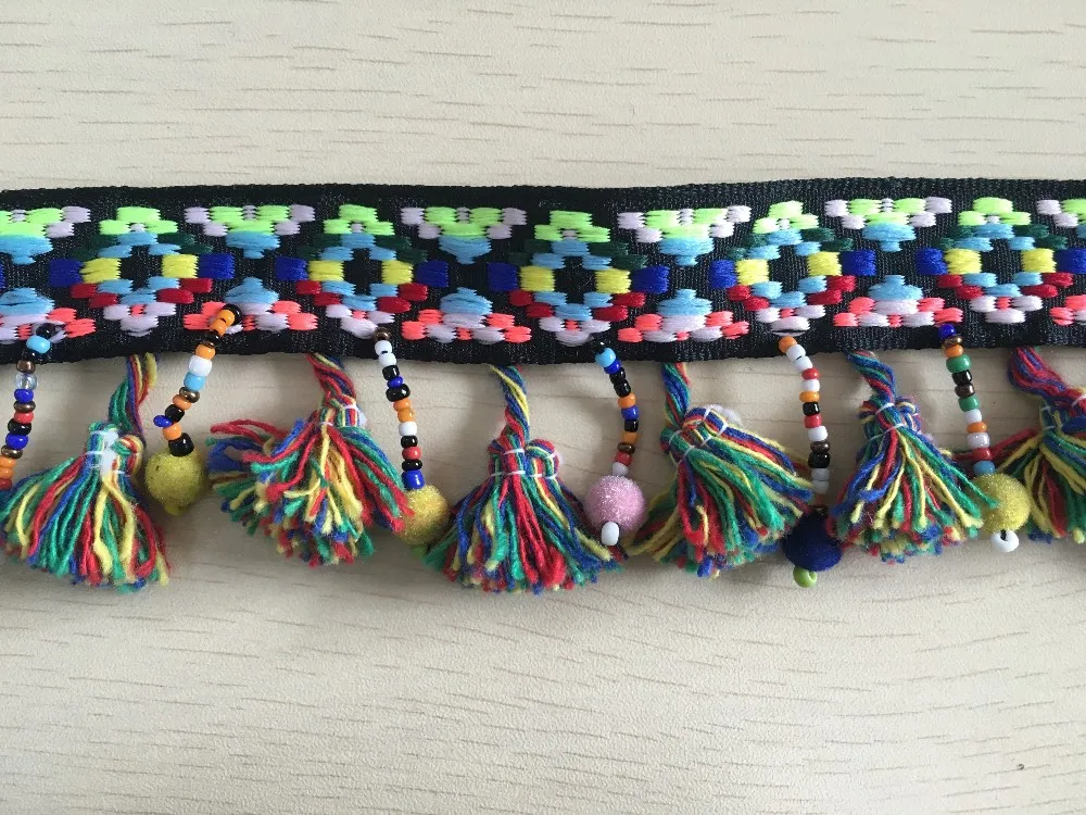China 2019colorful Tape Sewing With Fringe/tassel Yards Wholesale Pom Pom Trim Buy Wholesale