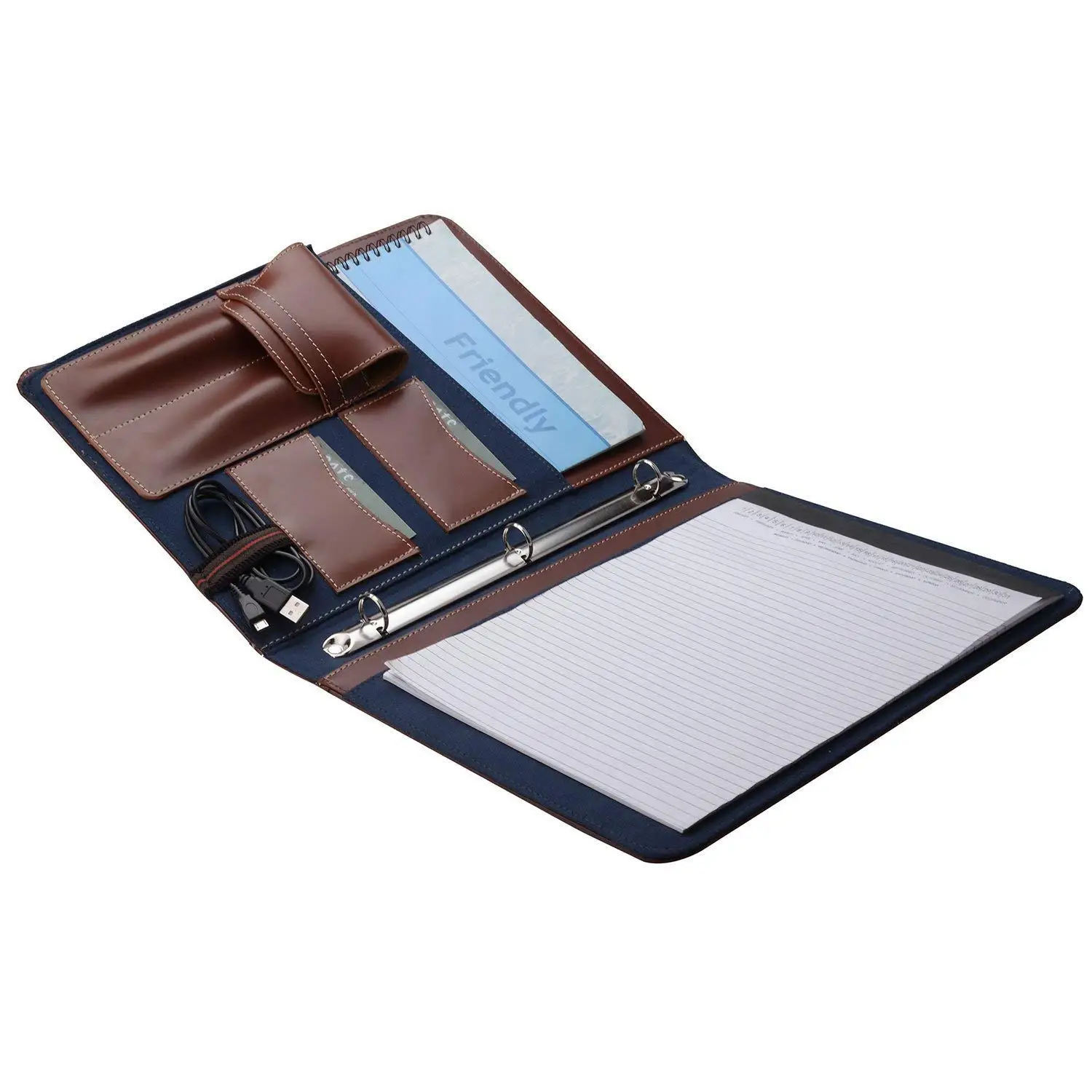 buy-leather-padfolio-with-3-ring-binder-organizer-binder-folder