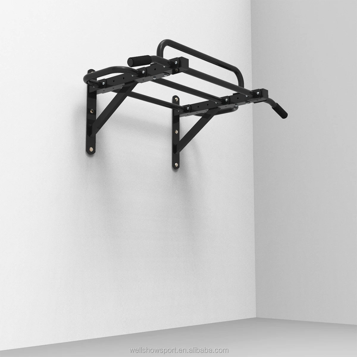 Wellshow Sport Home Gym Equipment Wall Mounted Pull Up Bar Handstand