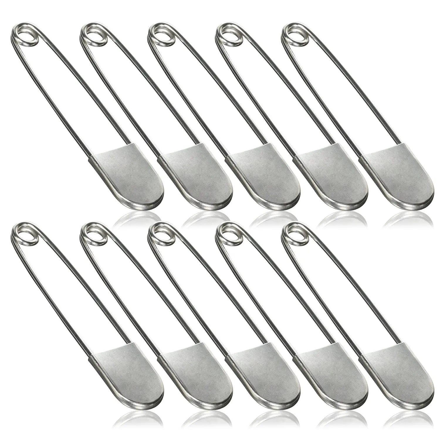 10-pack Heavy Duty Large Jumbo 5 Inches Stainless Steel Laundry Safety ...