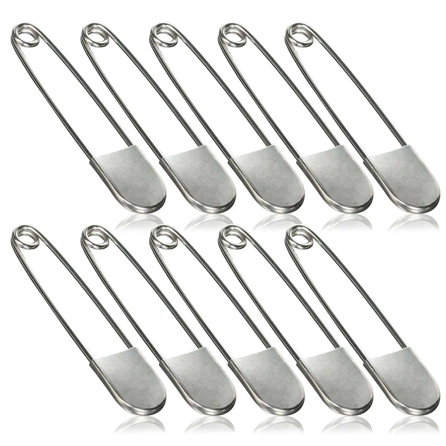 10pack Heavy Duty Large Jumbo 5 Inches Stainless Steel Laundry Safety