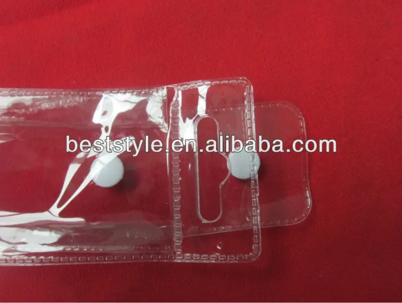 Source With butterfly hole clear pvc plastic bag with snap button on  m.