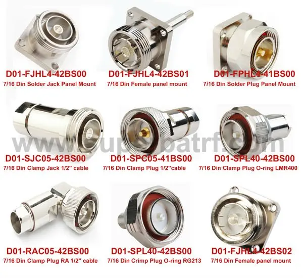 7/16 Din Female Panel Mount Rf Connector With 256 Thread Or Metric