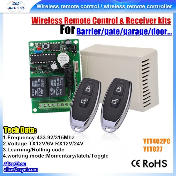 2 Channels Garage Door Opener Remote Control Receiver Kit Buy Remote