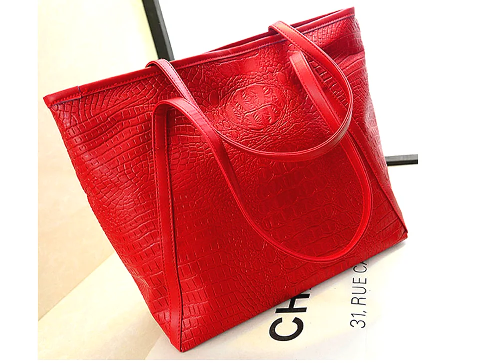 Cheap Women Big Capacity PU Leather Oracle Bone Script Pattern Tote Style One Shoulder Bag/Handbag