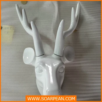 Christmas Wall Decorative White Fibergl Deer Head Christmas Wall Decorative White Fibergl Deer Head