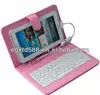 Tablet Keyboard Leather Case 9" with Keyboard with Mini/Micro/ USB 2.0 with Multiple Language