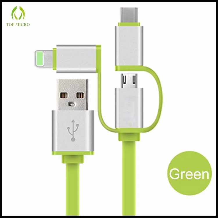 New Design Quick Charge 3in1 for iphone Android Micro Type-C USB Data Line Cable - ANKUX.COM