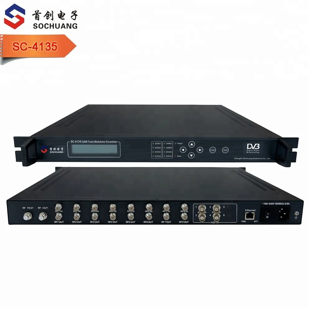 Best Selling 8 Tuner Dvbs2 To Dvbc Qam Modulator Multiplxing And Scrambling Dvbc Ip Qam