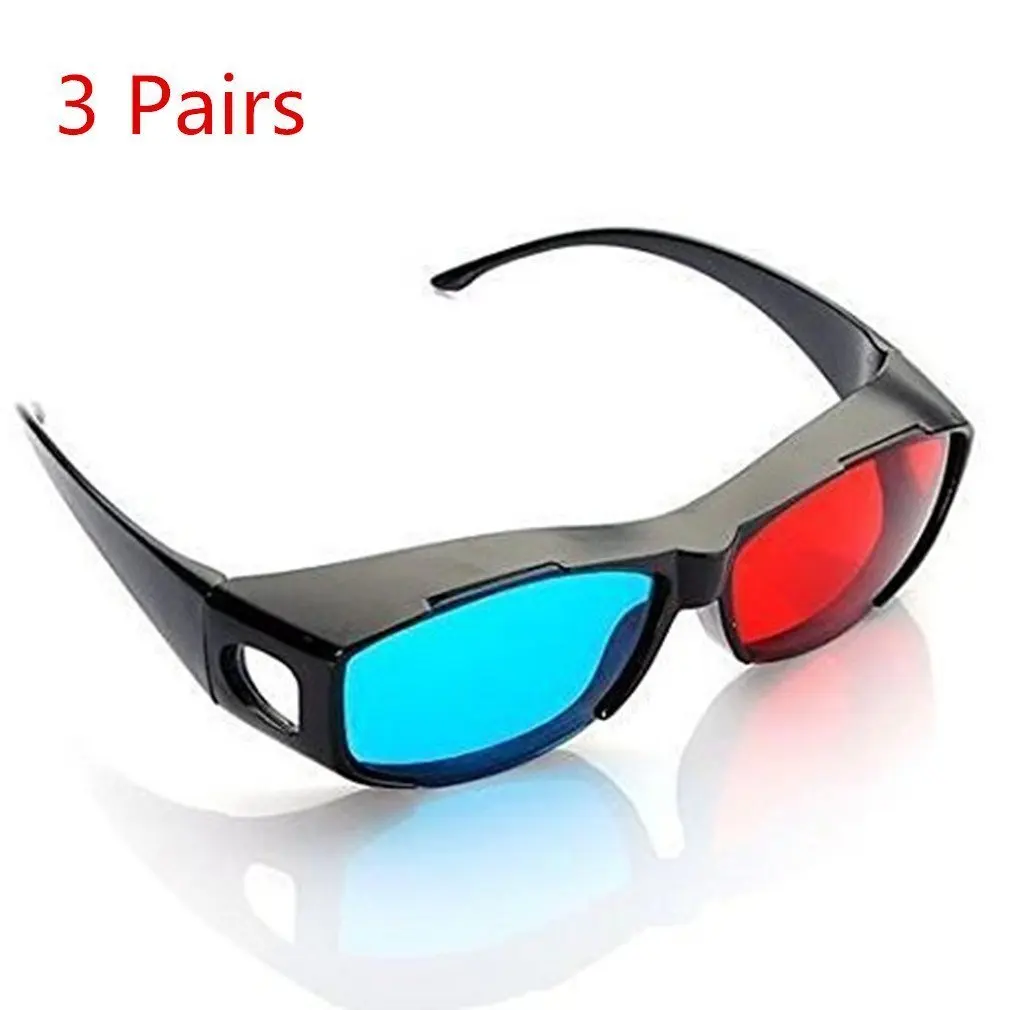 Dimart Plastic Frame Red Blue Lens Anaglyph Glasses for 3D Films Games