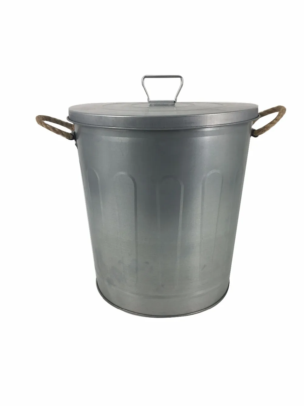 Galvanized Steel Outdoor Metal Trash Can /garden Trash Bin Bin