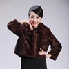 European natural coffee color mink fur jacket for girls, women