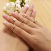 Crystal rhinestone rings set gold/silver color rings for women Heart Bow Key Star Flower Ring Korean alloy love party jewelry