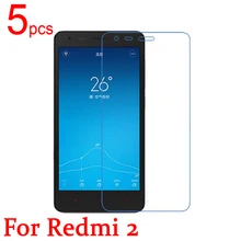 5pcs Ultra Clear LCD Screen Protector Film Cover For Xiaomi Red Rice 2 Hongmi 2 Redmi 2 Protective Film + cloth