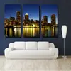 Canvas Split Photos Prints,City Night Scene for Decoration
