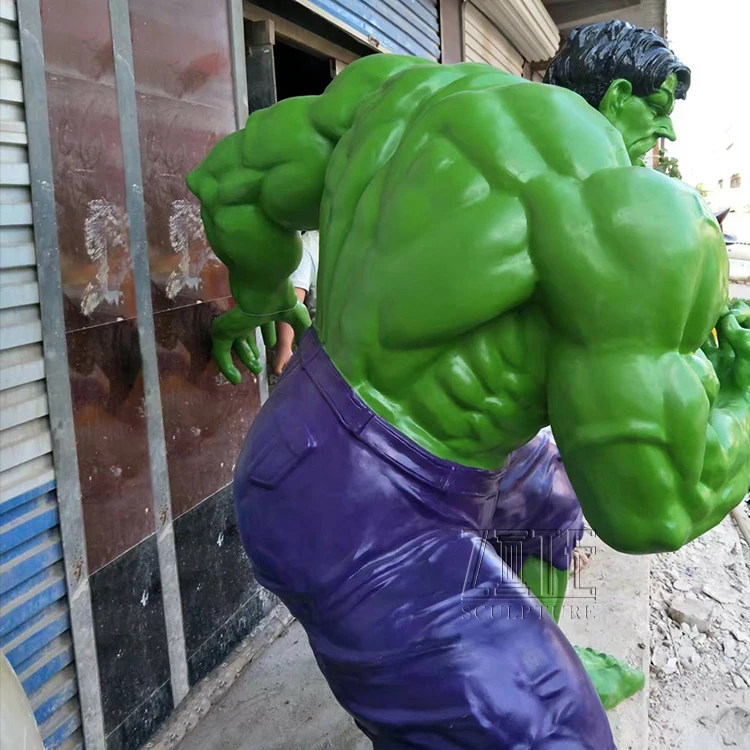 Custom Outdoor Resin Life Size Marvel Incredible Fiberglass Hulk Statue