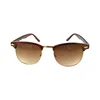 Sunglasses Brown Frame UV400 Lens Men's Women's Retro Vintage Designer Brand Sunglass HY0129