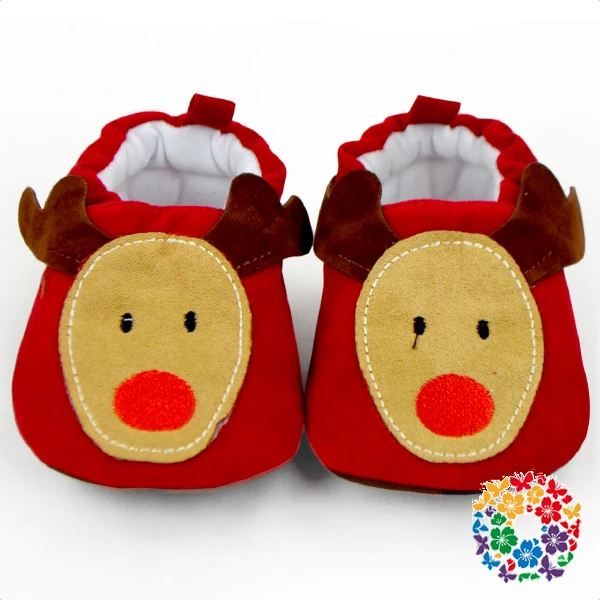 Hot Christmas Deer Patterns Baby Shoes Red Soft Sole Baby