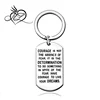 Courage is not the absence of fear it is the determination to do sth in spite of the fear Key Chain Ring