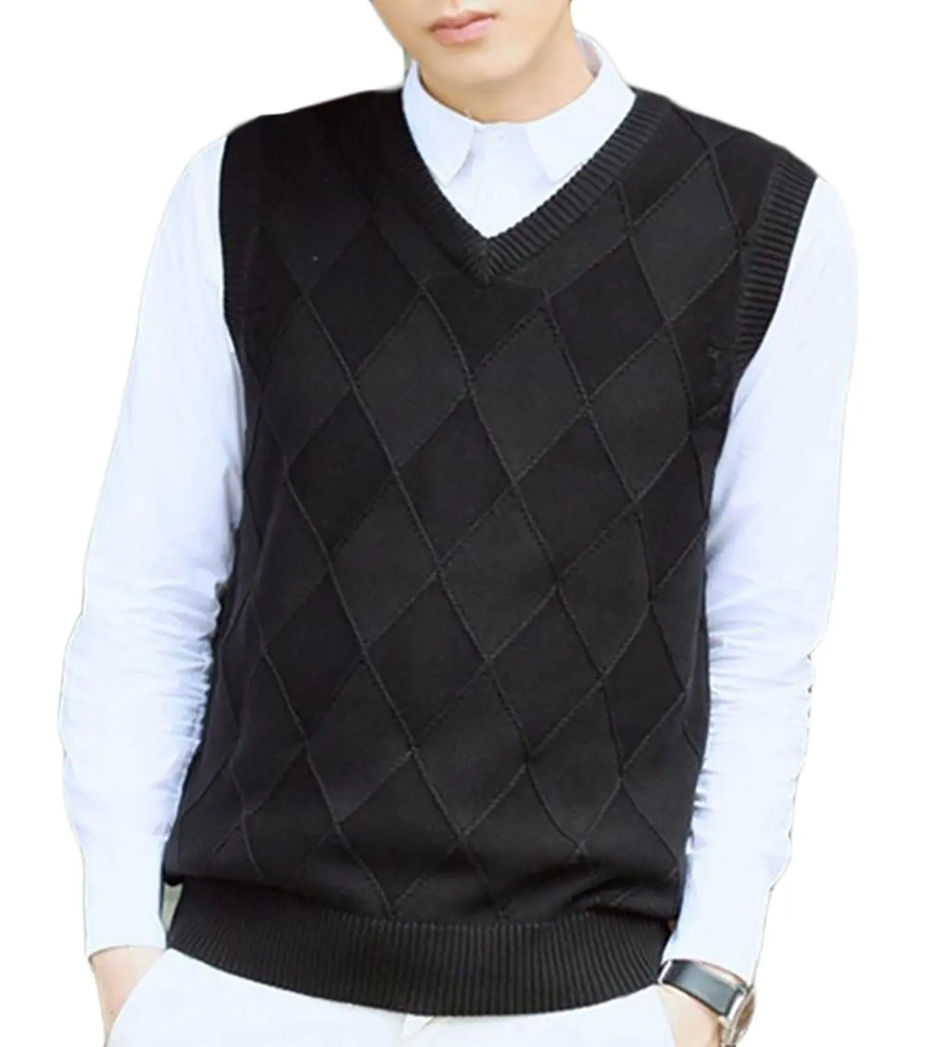 Fensajomon Mens Slim Fit Long Sleeve Knit Stretchy Thermal Pullover Sweater Jumper