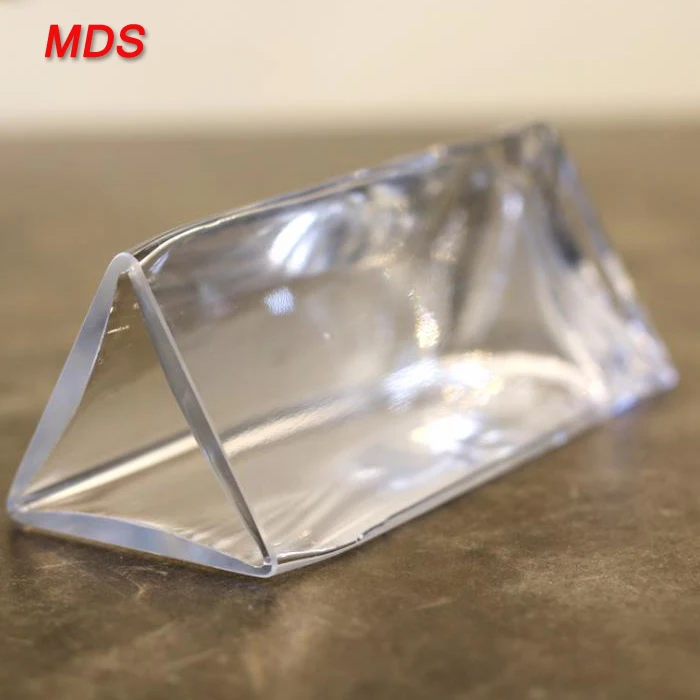 Custom clear wide mouth triangle glass vase supplier