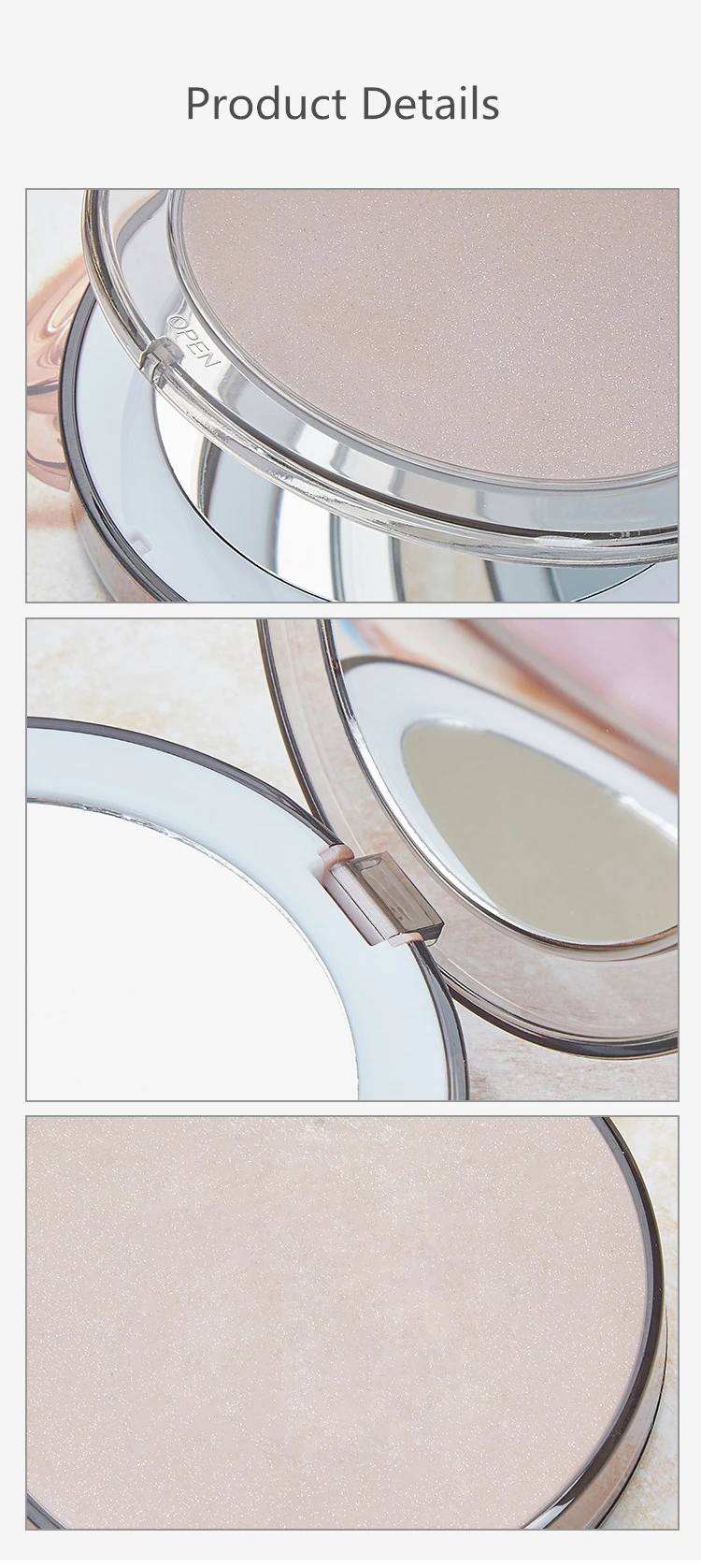 Travel Hand Held Touch Light Led Makeup Mirror Makeup Table Set With