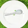 white delicate disposable foldable plastic icecream spoon