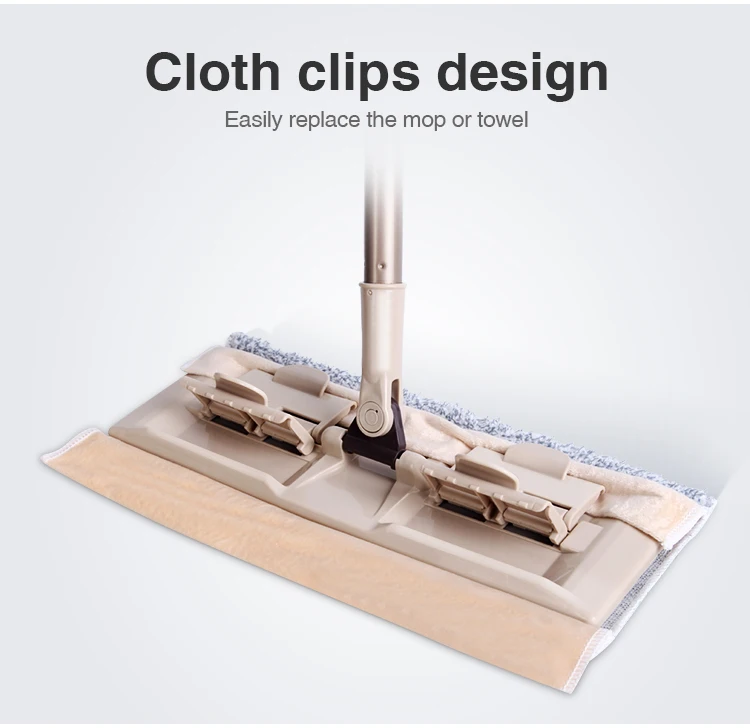 BOOMJOY E1 high strength plastic long handle micro fiber flat mop