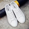 New Arrived Spring Summer Lace-UP Low Cute Casual PU Leather White Shoes Women