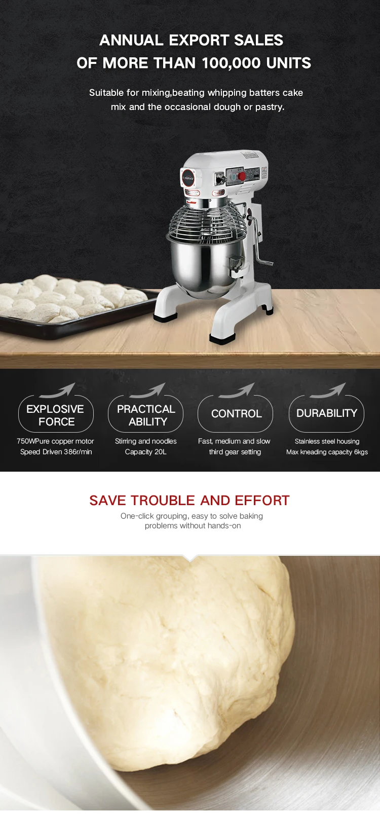 20l Electric Food Mixer Machine Dough Mixer Machine Stand Food Mixer