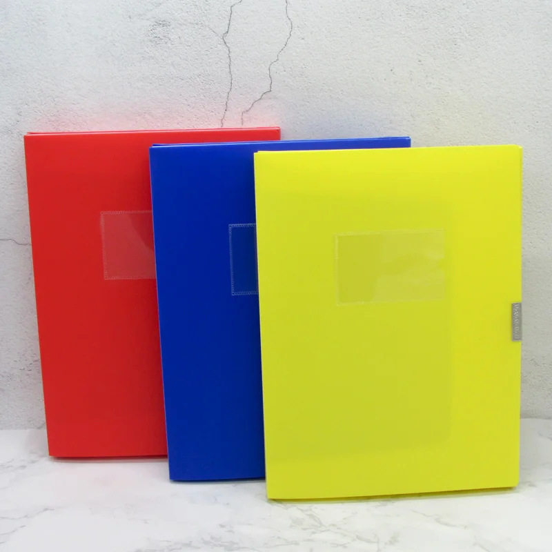 stationery factory custom PP waterproof document box with button