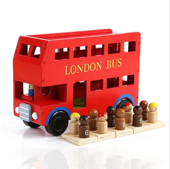 wooden bus with passengers