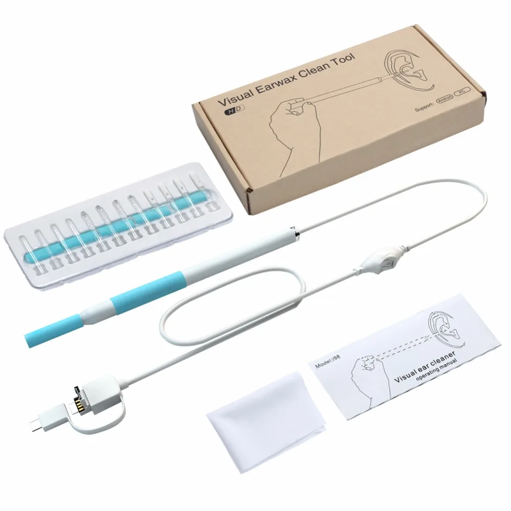 Hdビジュアルイヤーワックスクリーンツールandroid内視鏡カメラ耳検査耳鏡耳ケアヘルスツール Buy 耳