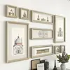 A Set Of Unique Simple Black Oak Wood Plexiglass Magnet Photo Frames For Bedroom Wall Decoration