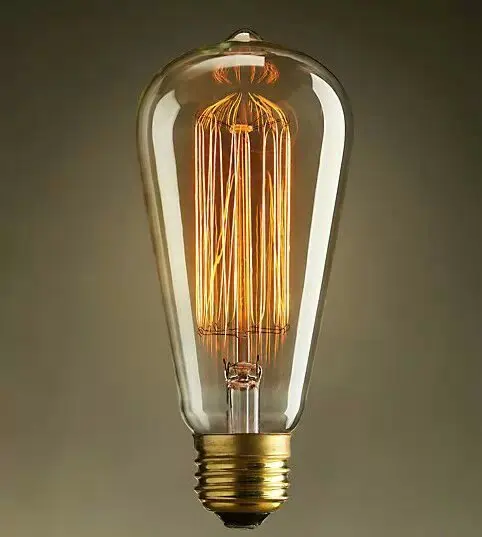 st64 edison 25w 40w 60w vintage amber glass incandescent bulb
