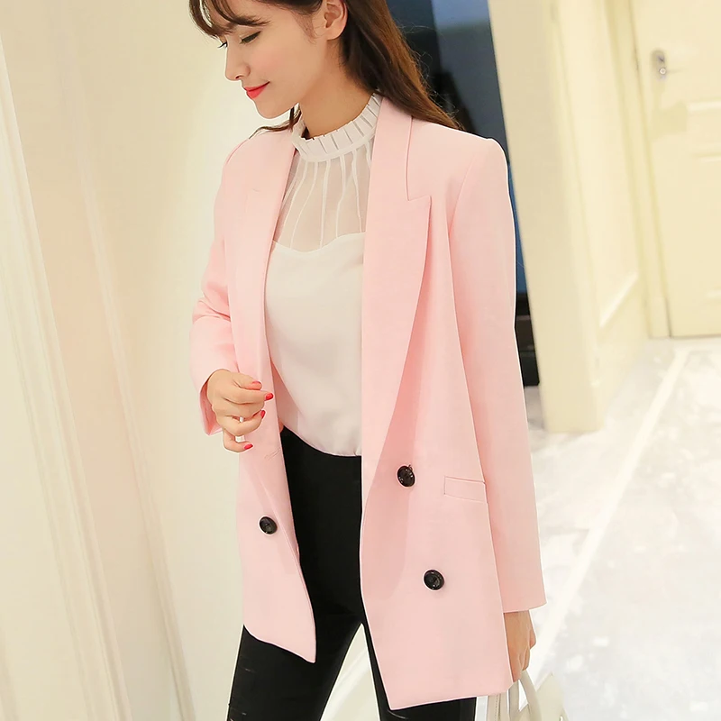 Compra larga chaqueta de color rosa online al por mayor de