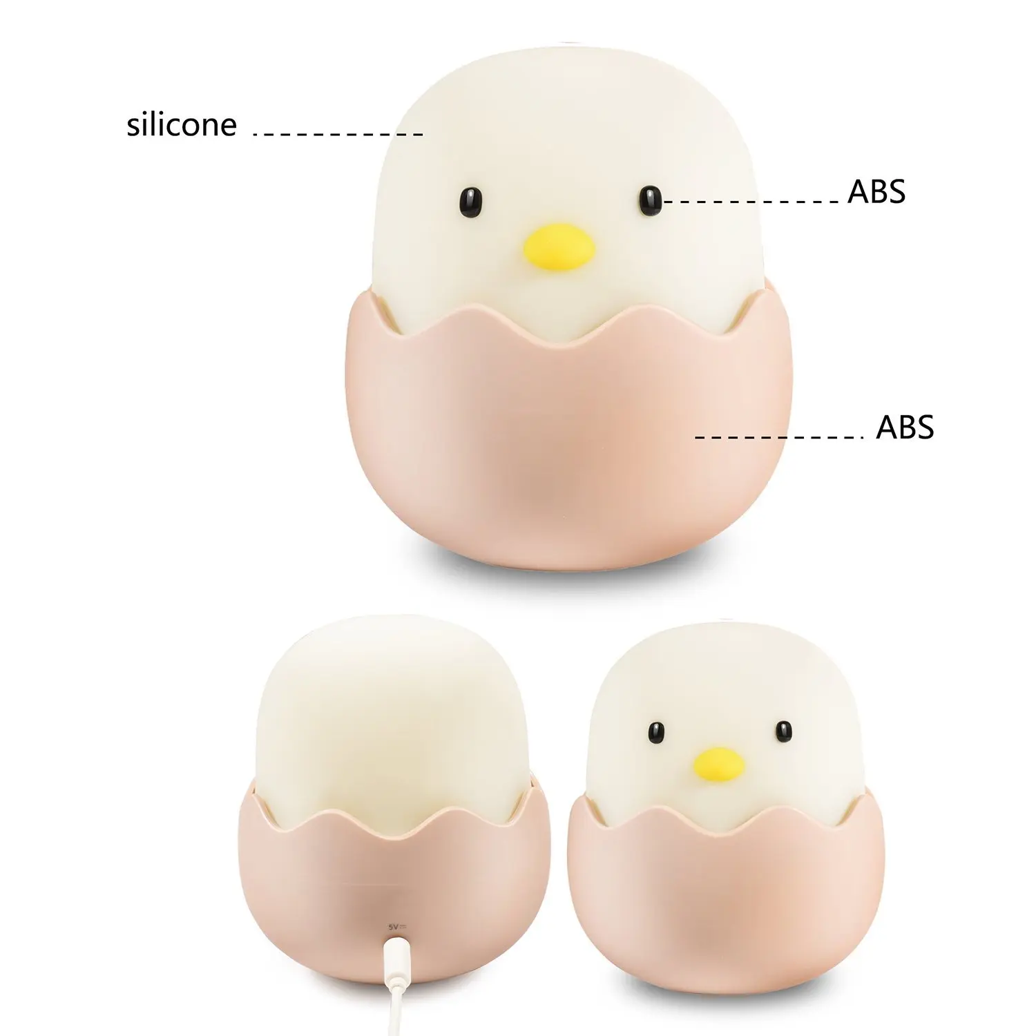 YARRAE 2018 YEARS Rechargeable Egg Shell Chick Shape Top Control Lamp for Girl Lady Kid Baby Bedroom and Nursery