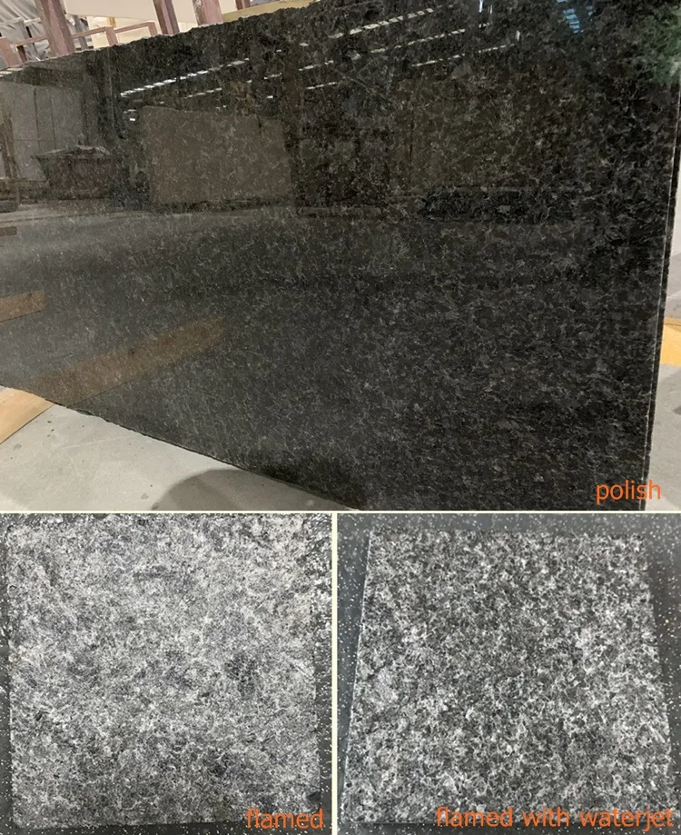 Hot Sales Angola Black Granite Slab Polish Black Granite Slab
