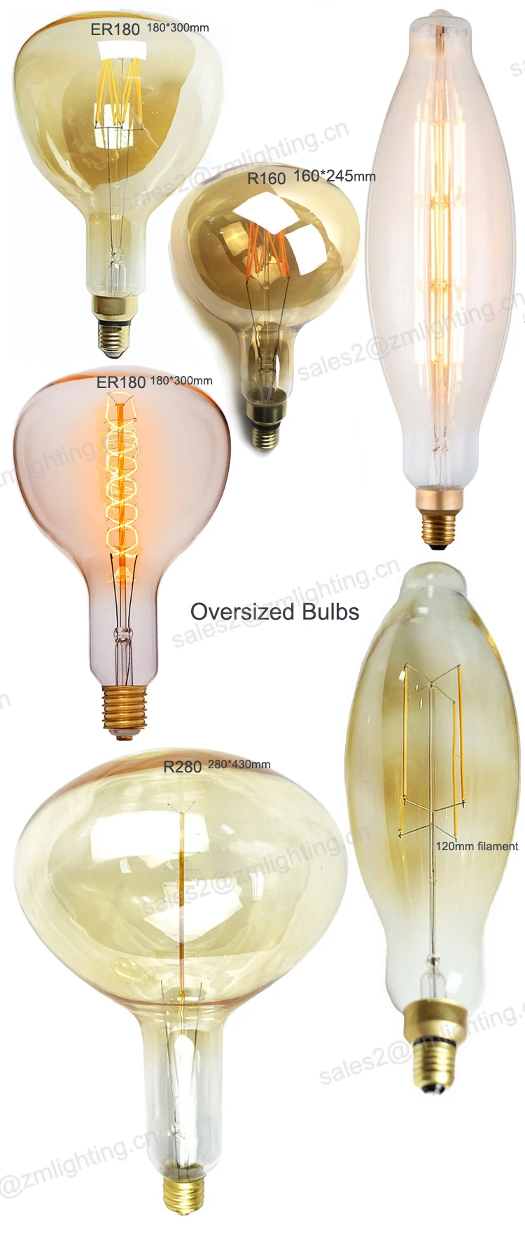 Factory Hot Selling G100 G150 G200 G300 Globe Oversized Edison Mega ...