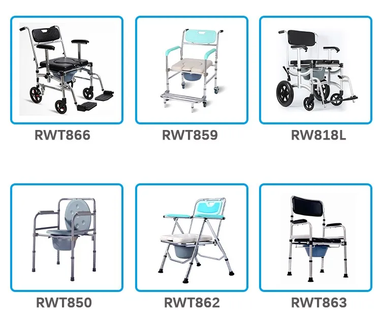 Home And Hospital Care Commode Chair With Footplate Portable Toilet