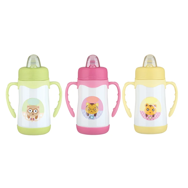 Health Round Eco-Friendly Non-Toxic BPA Free Hands Free Baby Glass Baby Feeding Bottle