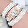 2016 new Korean square Roman numeral dial diamond bracelet Korean velvet diamond ladies quartz watches BWL015