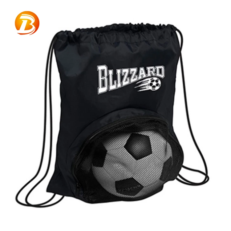 High Quality Polyester Drawstring Backpack Football Sports Soccer Bag ...