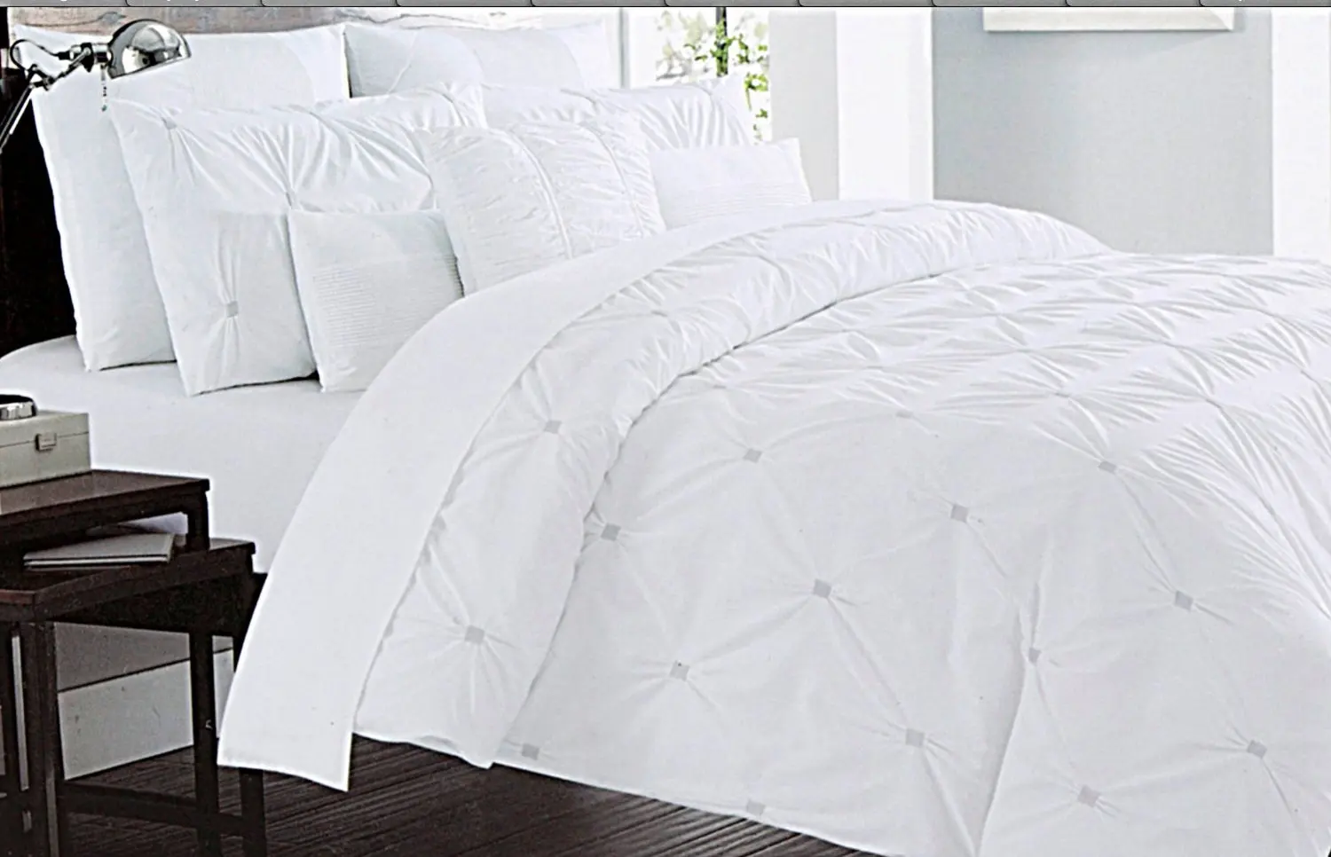 Ruched Duvet Cover Find Deals On Line At Get Quotations Nicole Miller Ruched Pintuck Puckered Duvet Comforter Quilt Cover 3pc Set King California 100