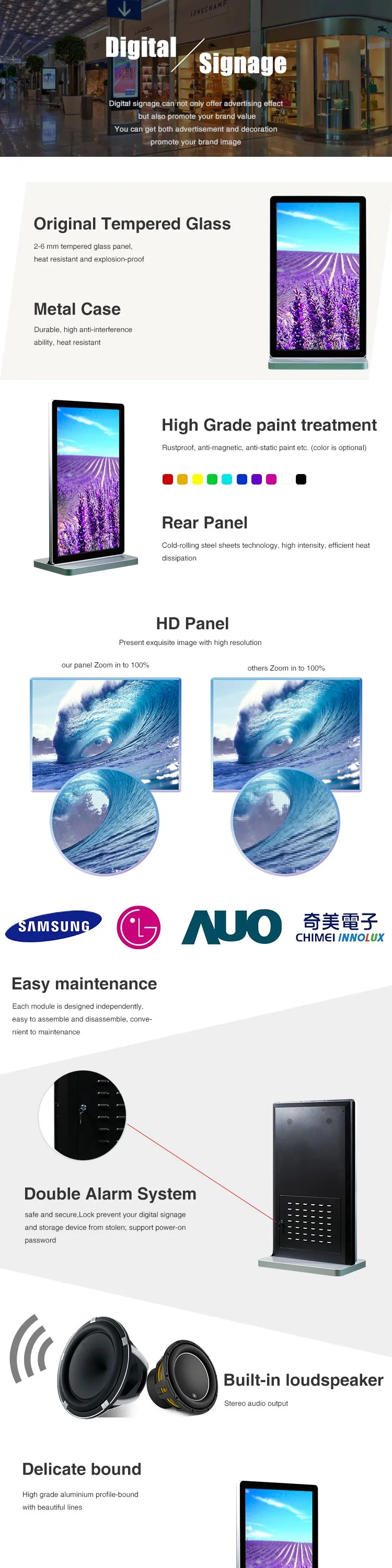 55 Inch Super Thin Cheap Touch LCD Computer Digital Signage