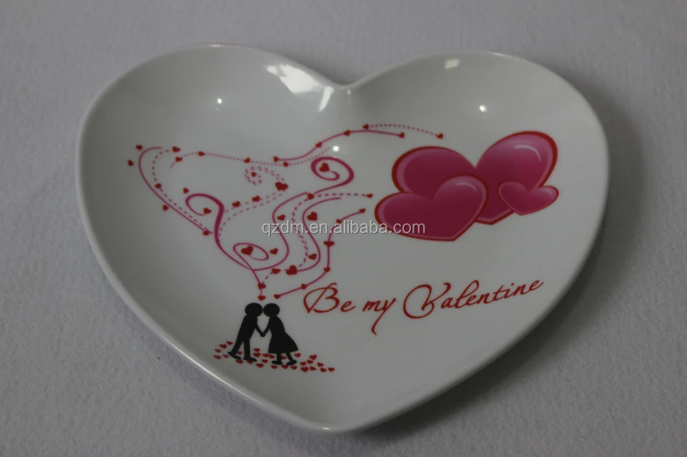 Small Melamine Heart Shape Plate,Plastic Heart Plate